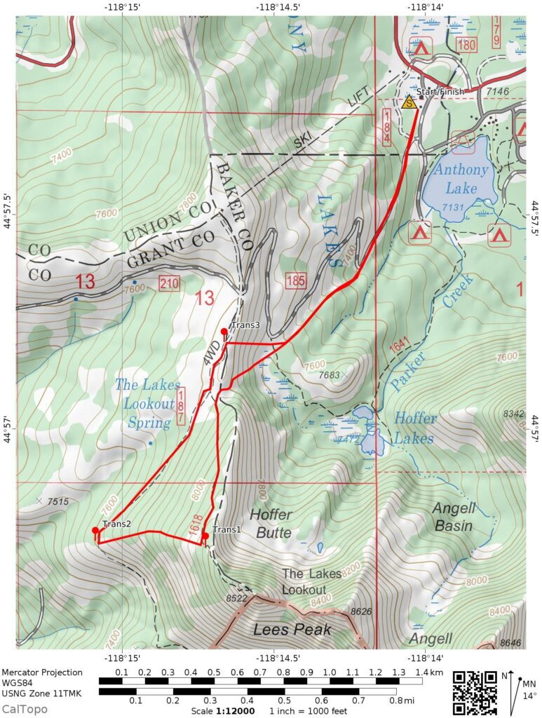Kip Rand Memorial Backcountry Race Map 2020
